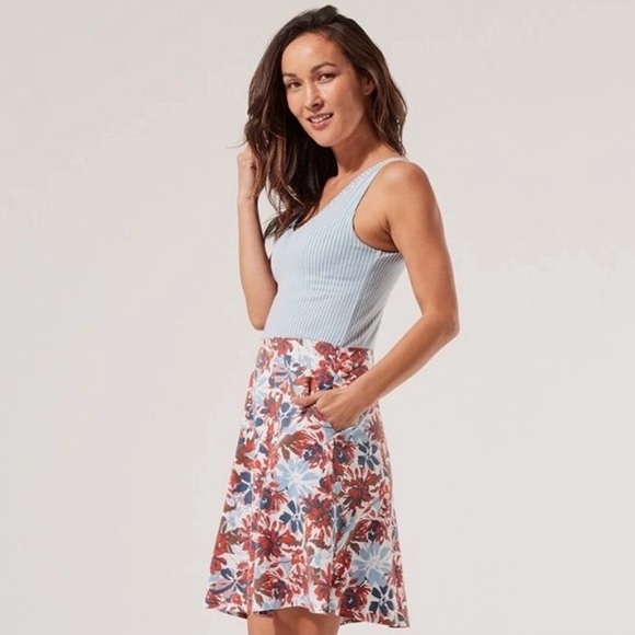 Pact Dresses & Skirts - Pact Organic Cotton Blend Mixed Floral Striped Print Sleeveless Midi Dress. S
